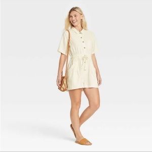 Cream colored linen romper